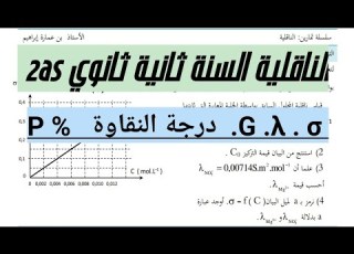 السنة الثانية ثانوي 2as تمرين رائع حول الناقلية يتضمن مجموعة مفاهيم النقاوة λ σ P