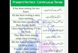 Present Perfect Continuous Tense Sentences With Urdu Translation