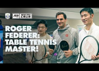 Roger Federer Plays Table Tennis With Zhang Zhizhen Fan Zendong And Wang Liqin