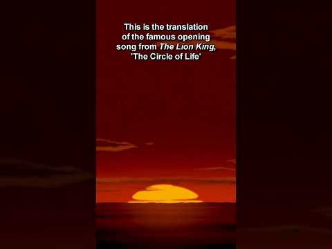 هذه ترجمة أغنية البداية الشهيرة من فيلم الأسد الملك وهي أغنية دائرة الحياة هذه ترجمة أغنية البداية الشهيرة من فيلم الأسد الملك وهي أغنية دائرة الحياة