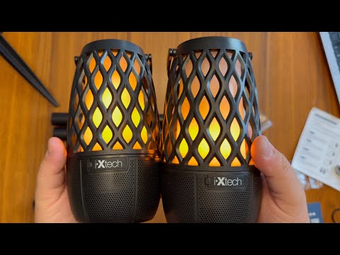 Tiki Torch LED Outdoor Bluetooth Speakers Waterproof Sync Multiple Speakers Together