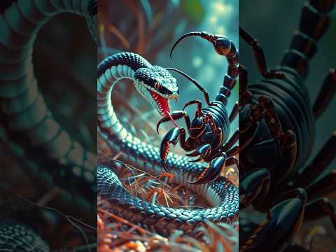 A Rare Encounter And A Fierce Battle Between The Black Scorpion And The Spotted Snake
