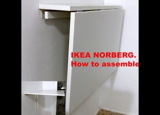  Wall Mounted Drop Leaf Table IKEA NORBERG How To Assemble Desk Install Instructions