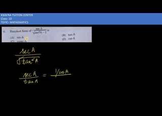 6 Simplest Form Of Sec A Root Sec 2A 1