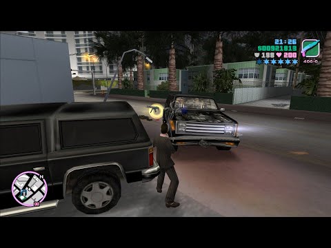 GTA Vice City Epic Longest 6 Stars Wanted Level Police Shootout Escape