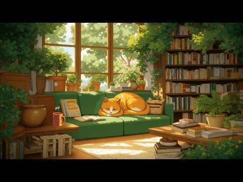 Green Library Listen To It To Escape From A Hard Day With My Cat Beats To Sleep Chill To
