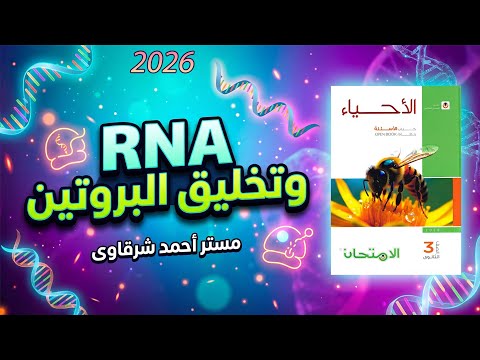 حل كتاب الامتحان احياء 3ث 2026 RNA وتخليق البروتين الفصل السادس الدرس الاول كامل