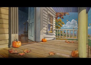  1949 Sitting On A Porch On An Autumn Day Fall Oldies Playing In Another Room Birds 11 Hours ASMR