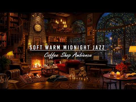 Unwind With Soft Warm Midnight Jazz Rainy Coffee Shop Ambience Relaxing Jazz Instrumental Music
