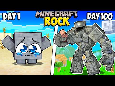 I Survived 100 Days As A ROCK In Minecraft