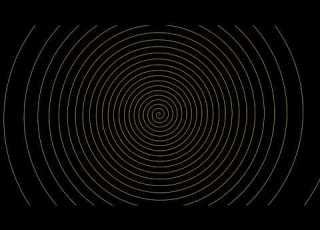 Yellow On Black Hypnotic Spiral Hypnotize Yourself Optical Illusion