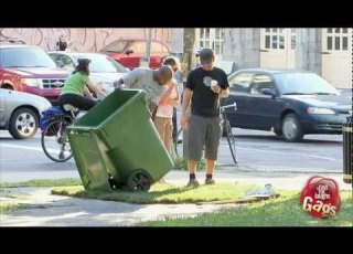 Man Disappears In Garbage Bin Prank