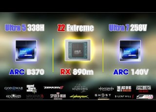  Ultra 5 338H Z2 Extreme Ultra 7 258V IGPU ARC B370 RX 890m ARC 140V TDP 30W Test Game 1080p