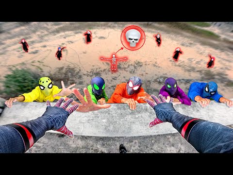 8 Spider Man Team Vs SKELETON SERBIAN Dancing In Abandoned Houses Area Scary Action POV