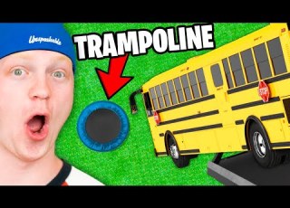 SCHOOL BUS Vs WORLD S STRONGEST TRAMPOLINE