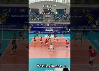 India Vs Pakistan Volleyball Teams Are Fighting Ends With Amazing Pipe Attack Volley