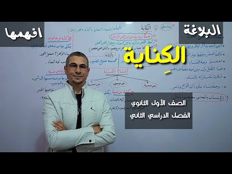 الكناية و أنواعها بأبسط ما يمكن ـ البلاغة للصف الأول الثانوي الفصل الدراسي الثاني