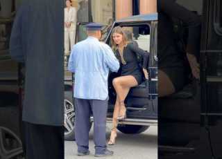 Beautiful Sexy Long Legs Lady Getting Out Her GWagon At Hotel Paris Monaco Luxury Lifestyle Fyp