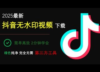 2025最新 抖音无水印视频下载教程 只需浏览器 无需工具 小白轻松学会 Douyin Downloader