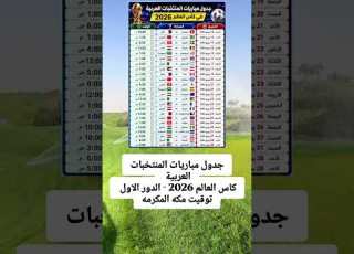 جدول مباريات المنتخبات العربية كاس العالم 2026 الدور الاول توقيت مكه المكرمه