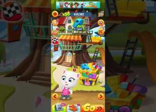 Angela Chews Gum Inflates A Bubble Talking Tom Gold Run
