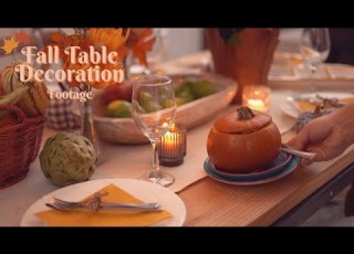 FALL TABLE DECORATION FOOTAGE Free Autumn Table Decor Video No CopyRight