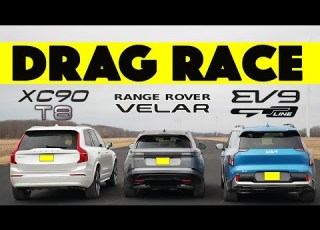 2024 Kia EV9 Vs Volvo XC90 T8 Vs Range Rover Velar Over In 13 Seconds Drag And Roll Race