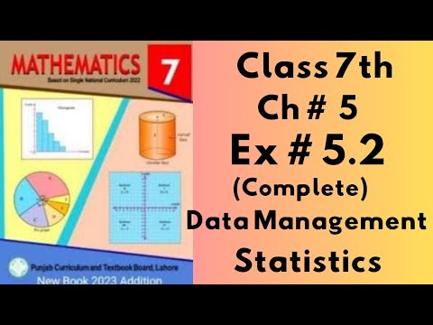 Class 7th Ch No 5 Ex No 5 2 Complete Data Management Statistics SNC PTB