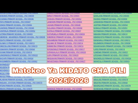 Matokeo Ya KIDATO CHA PILI 2025 2026 FORM TWO RESULTS 2025 2026 Matokeo Ya KIDATO CHA PILI 2025 2026 FORM TWO RESULTS 2025 2026