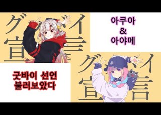  아야메와 아쿠아 동시에 굿바이선언 불러보았다 グッバイ宣言