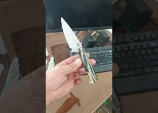  زیباترین چاقوی دستساز با دسته شاخ قوچ سایز مناسب وعالی برای سرکمر یا داخل کوله