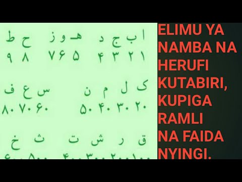 ELIMU YA HERUFI NA NAMBA KATIKA TIBA