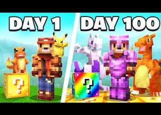  I Spent 100 Days In LUCKY BLOCK Cobblemon VS My Rival Duos Cobblemon