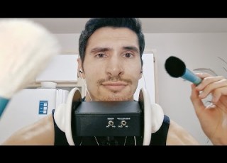 ASMR Camera Brushing And Spanish Whispers Binaural Male