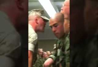 USMC Officer Candidate Bumps Into Drill Instructor USMC OCS Military Training