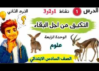ببساطة التكيف من اجل البقاء علوم الصف السادس الابتدائي الترم الثاني الدرس الاول المفهوم الاول 2026