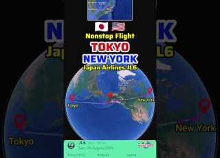  Flugroute Von Tokio Nach New York Mit Japan Airlines JL6 Airbus A350 1041