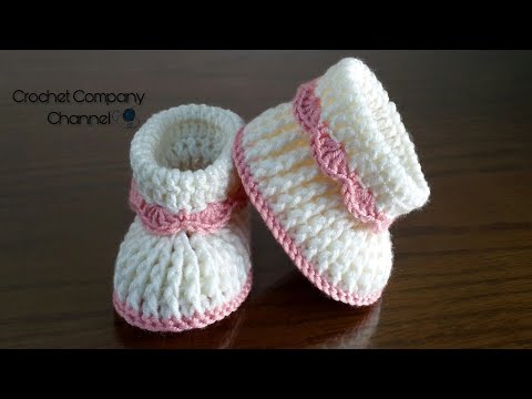 كروشيه لكلوك حذاء سليبر هاف بوت للبيبى بناتى ولادى Crochet Baby Booties