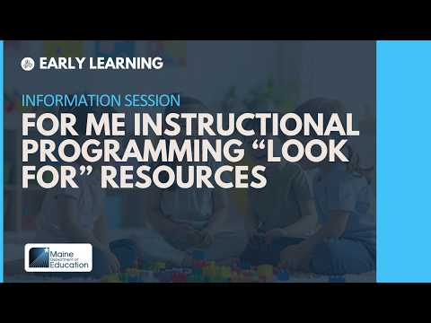 For Me Instructional Programming Look For Informational Meeting