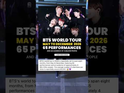BTS World Tour 2026 65 Concerts Announcement Shorts BTS World Tour 2026 65 Concerts Announcement Shorts