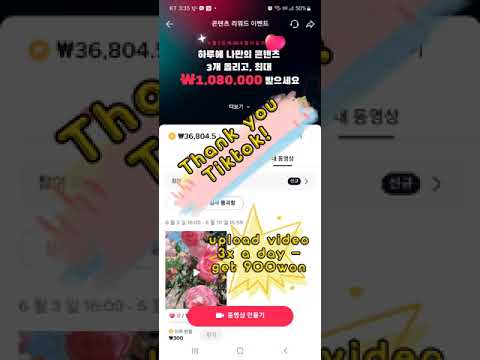 My Tiktok Earnings From Tiktok Content Event Korea Only 틱톡코리아