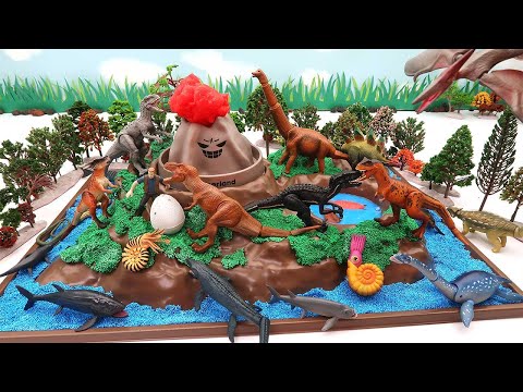 Dinosaur Volcano Adventure Jurassic World T Rex Stegosaurus Indominus Toys For Kids 화산