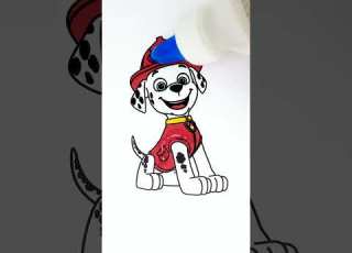 Marshall From Paw Patrol DIY Glitter Art For Kids Glitter Coloring Kids Pawpatrol