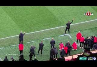 ردة فعل وليد الركراكي ودكة احتياط المنتخب المغربي بعد إهدار ضربة الجزاء في آخر دقائق المباراة