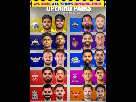 IPL 2026 All Teams Opening Pair Every Team Best Opening Duo IPL 2026 Cricket
