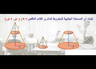 اثبات المساحة الجانبية للمخروط الناقص تدريبات Prove The Side Area Of The Cone Exercises