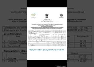 Vacancies At Bhabha Atomic Research Centre BARC 2023