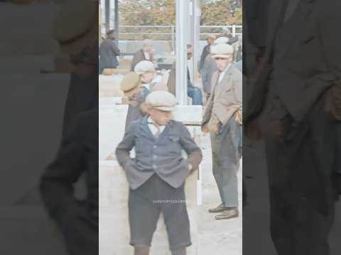 People At A Livestock Market In 1928 Restored Footage