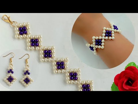 How To Make Simple Beaded Bracelet Beaded Bracelet Making Tutorial Easy Bracelet And Earrings
