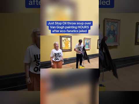 Just Stop Oil Throw Soup Over Van Gogh Painting HOURS After Eco Fanatics Jailed